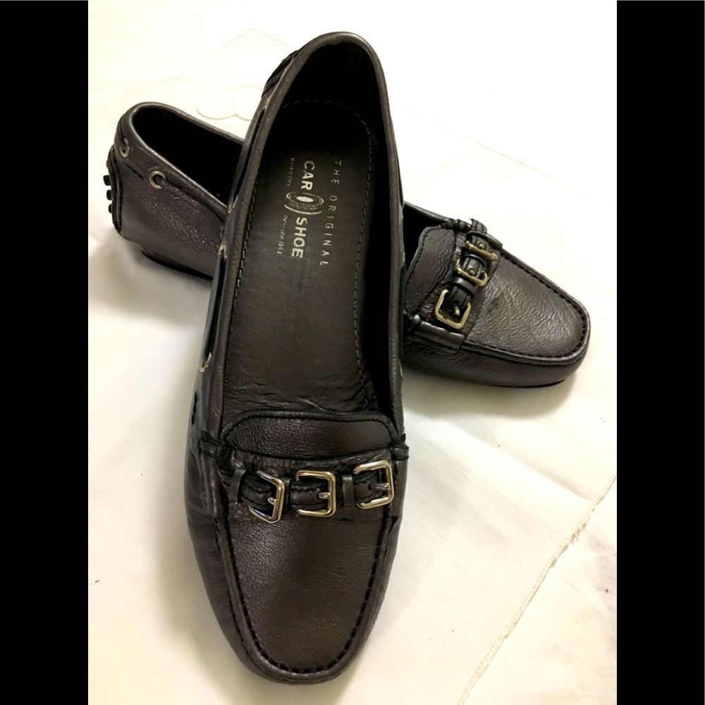 The Original Car Shoe.  Made in Italy.  Pewter Leather. Gently Used.  Size 7.5